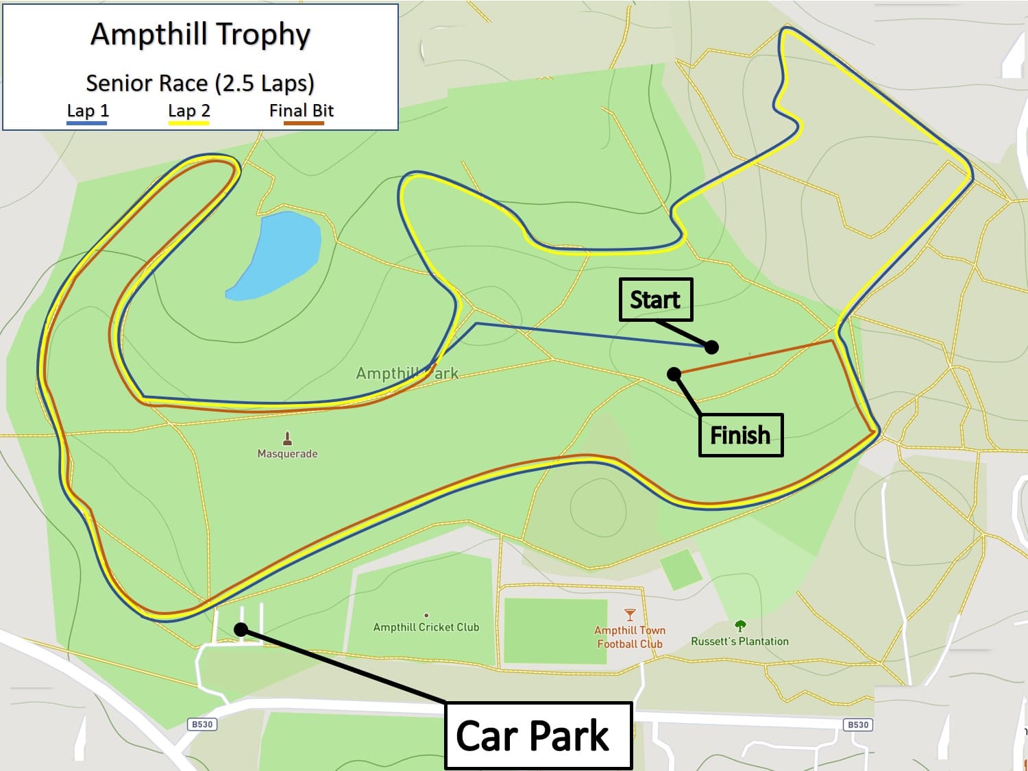 Ampthill & Flitwick Flyers Ampthill Trophy Senior Race Map